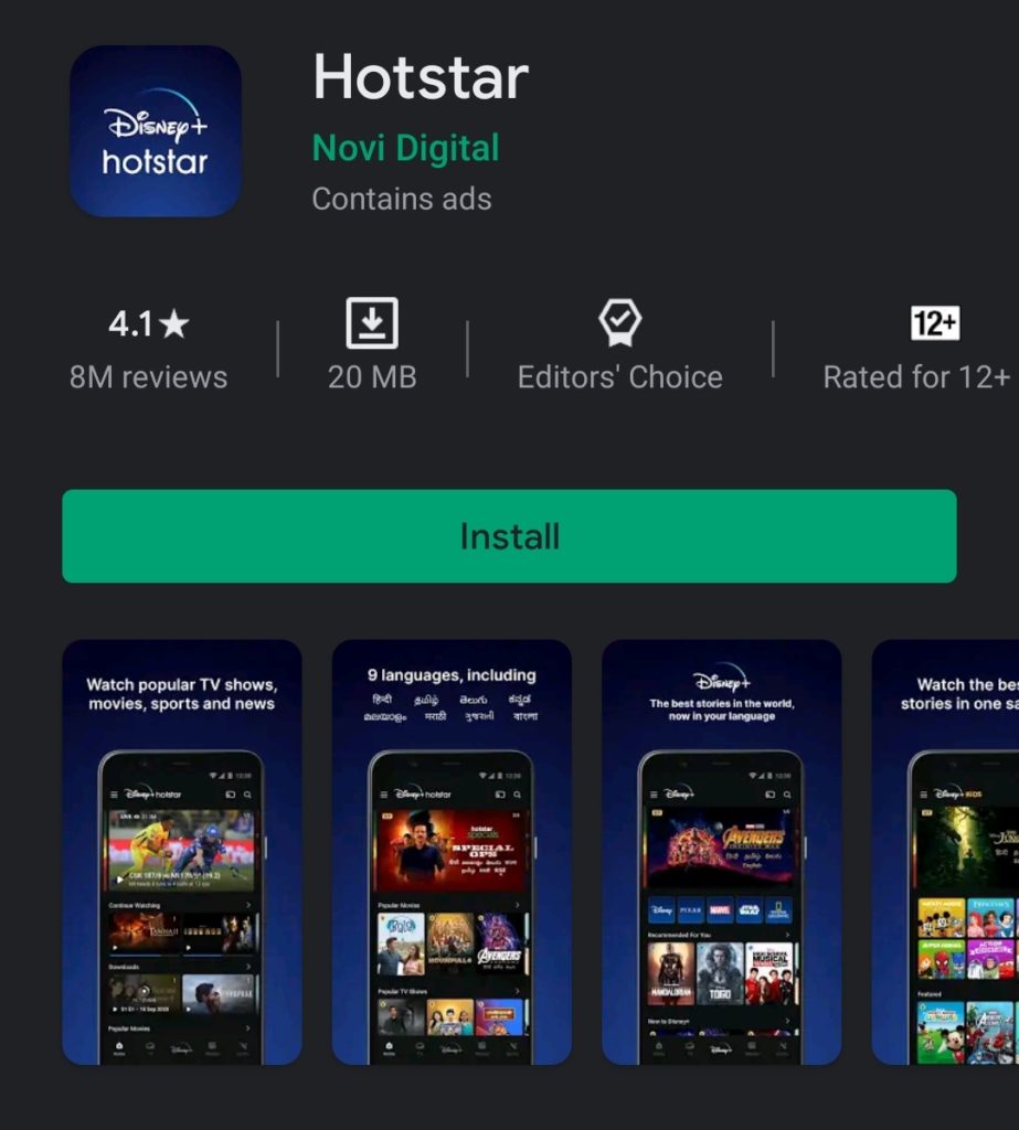 Hotstar App Download & Install at www.Hotstar.com to watch TV Shows, Live Cricket Stream / Scores and Movies