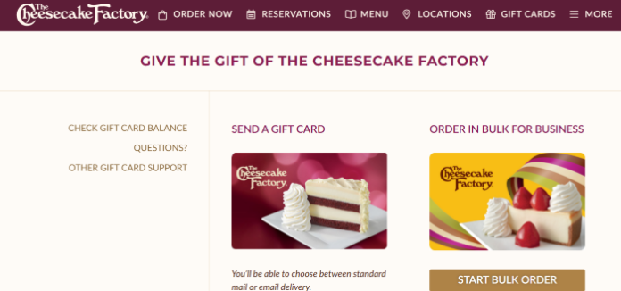 How to Check The Cheesecake Factory Gift Card Balance Online
