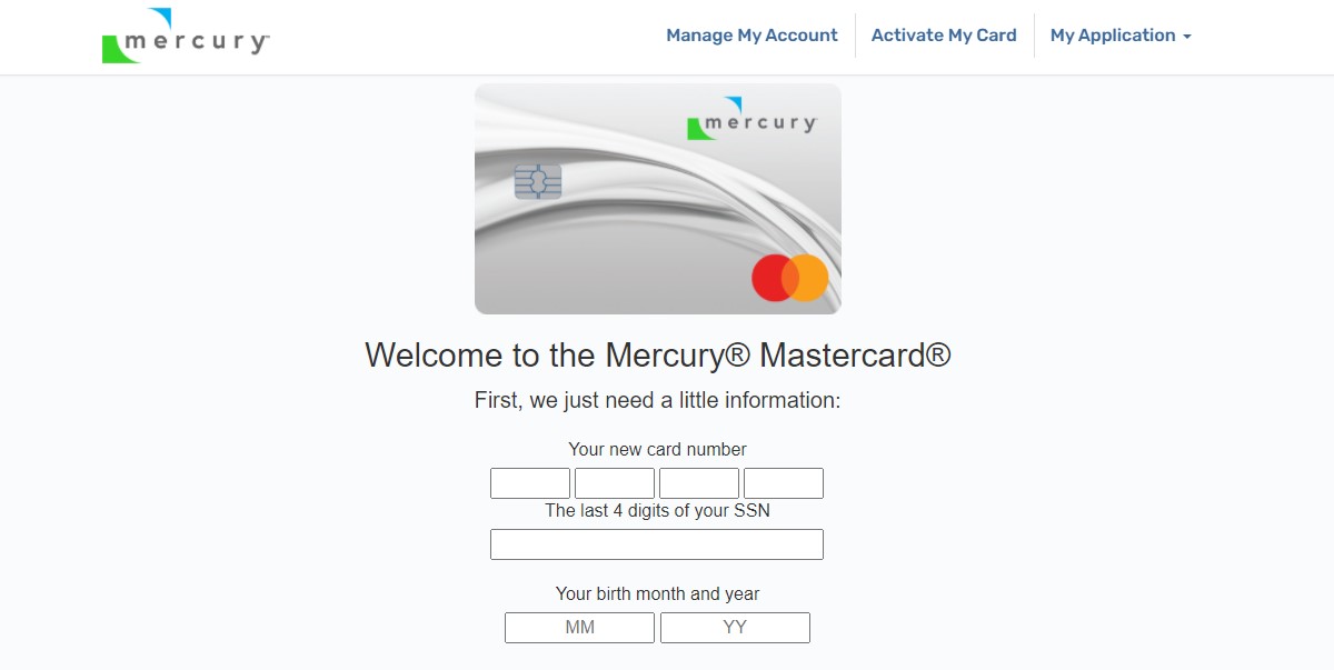 Mercury Card Login Online Bill Payment at www.mercurycards.com