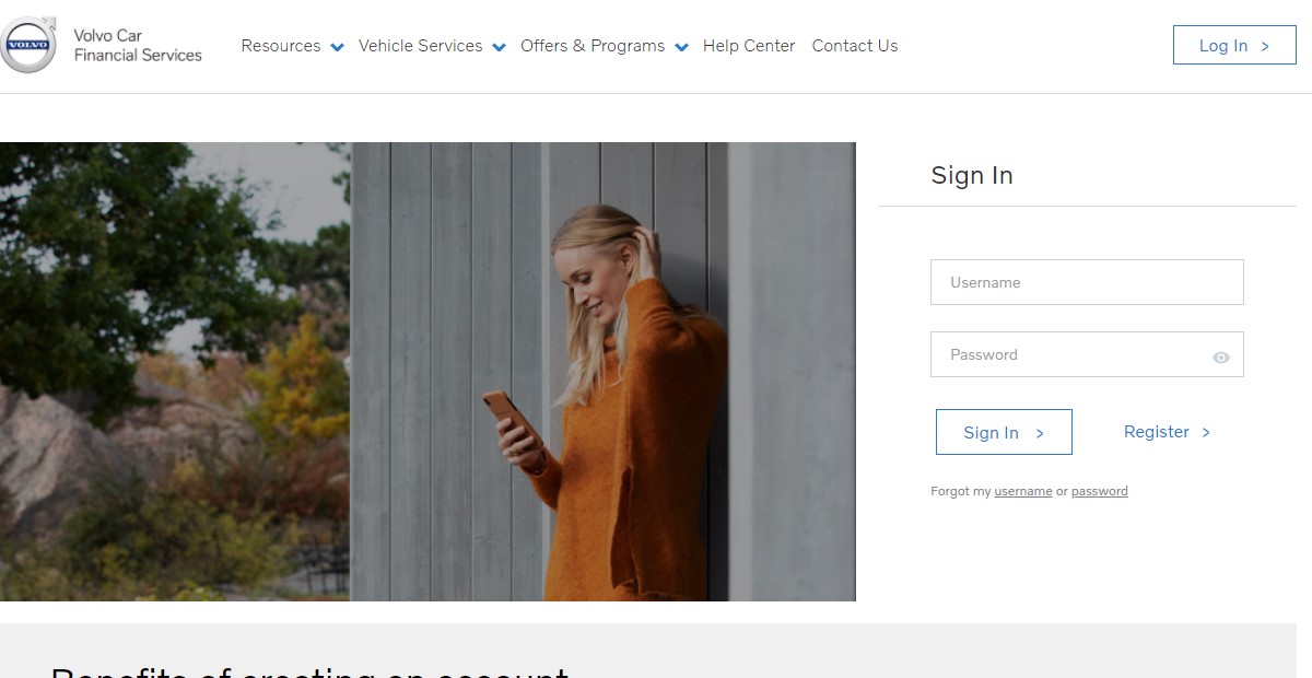 Volvo Car Financial Services Login & Bill Payment at volvocarfinancialservices.com