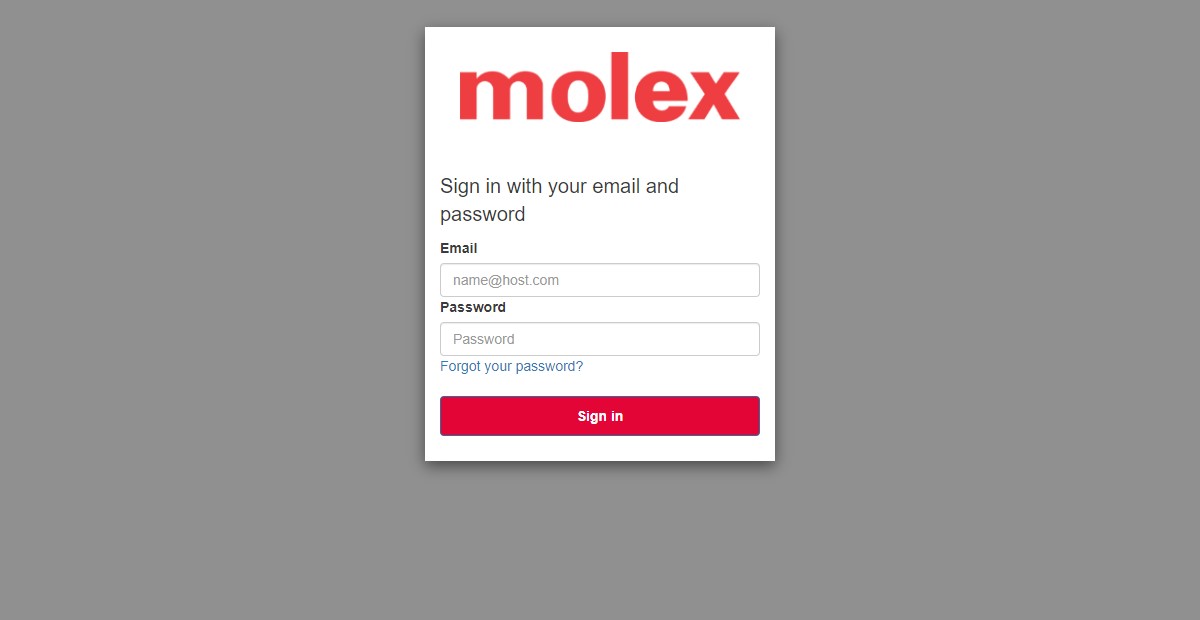Molex User Account Login and Sign In at mlxauth.molex.com